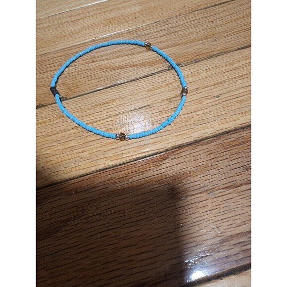 Women's  Blue Bead Anklet Ankle Bracelets - Picture 1 of 4